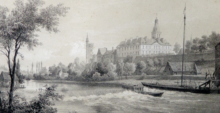 gravure Solesmes vers 1850